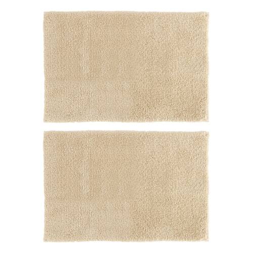 2x Christy Kensington Bathroom Bath Mat Microfibre 90x60 cm Sand Mushroom