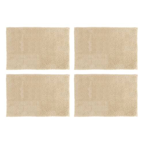 4x Christy Kensington Bathroom Bath Mat Microfibre 90x60 cm Sand Mushroom