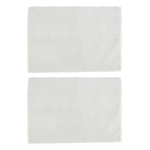 2x Christy Kensington Bathroom Bath Mat Microfibre 90x60 cm White