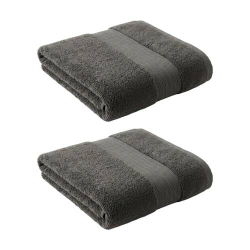 2PK Christy Sovereign Combed Cotton Bath Towel 650GSM Plush Soft Graphite King