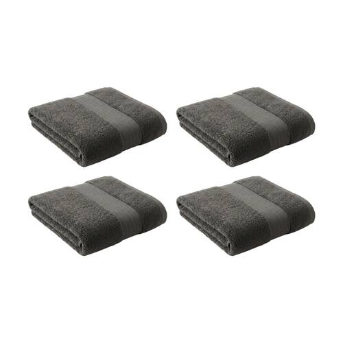 4PK Christy Sovereign Combed Cotton Bath Towel 650GSM Plush Soft Graphite King