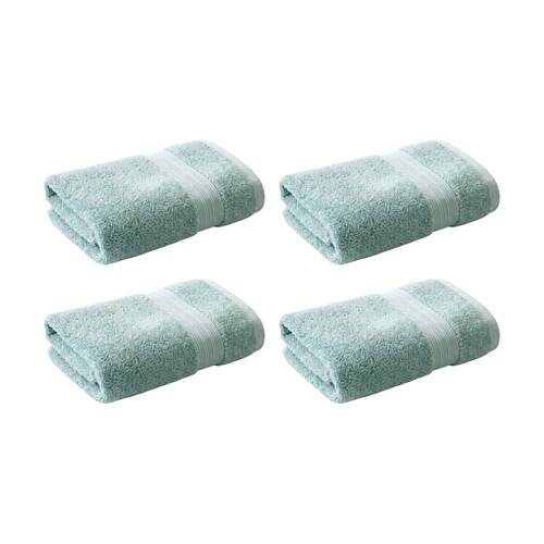 4PK Christy Sovereign Combed Cotton Hand Towel 650GSM Plush Soft Mineral Blue