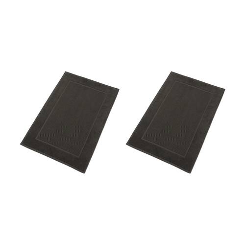 2PK Christy Sovereign Bath Mat Combed Cotton 1000GSM Plush Luxurious Graphite