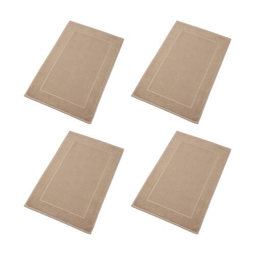 4PK Christy Sovereign Bath Mat Combed Cotton 1000GSM Plush Luxurious Stone