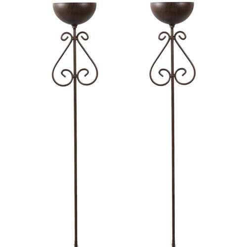 2PK Bronrob Decorative Outdoor/Garden Bird Feeder Bowl Stake 85x85x10cm