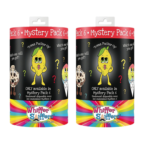 2x Whiffer Sniffers Mystery Pack 6 Scented Backpack Clip Assorted