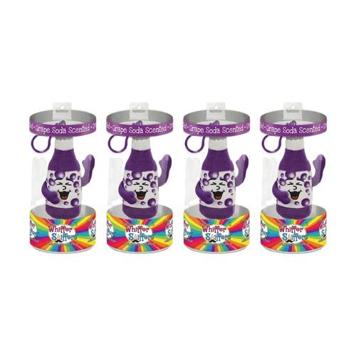 4x Whiffer Sniffers Izzy Sodalicious Grape Soda Scented Backpack Clip Purple