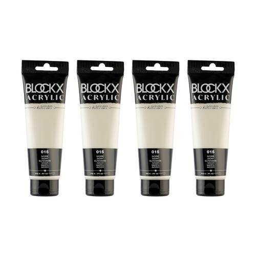 4PK Blockx Acrylic 120ml Professional Paint Tube Art/Craft - Ivory