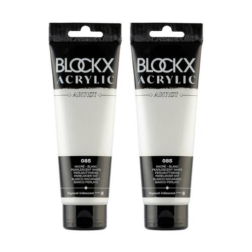 2PK Blockx Acrylic 120ml Paint Tube Art/Craft - Pearlescent White