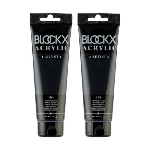 2PK Blockx Acrylic Mars 120ml Paint Tube Art/Craft - Black