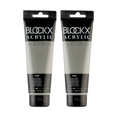 2PK Blockx Acrylic 120ml Paint Tube Art/Craft - Warm Grey