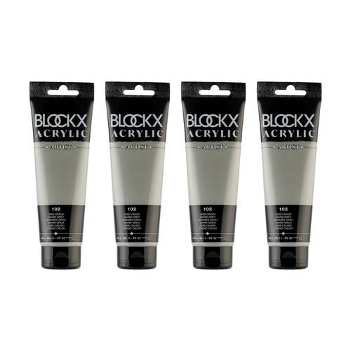 4PK Blockx Acrylic 120ml Paint Tube Art/Craft - Warm Grey