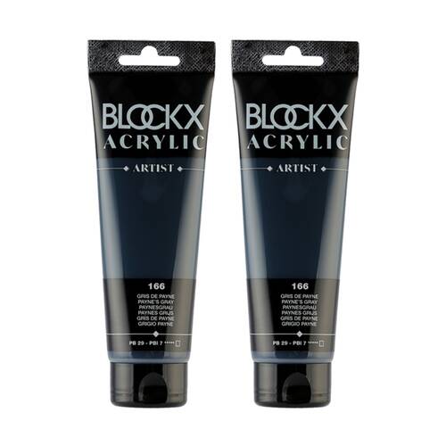 2PK Blockx Acrylic 120ml Paint Tube Art/Craft - Payne Grey
