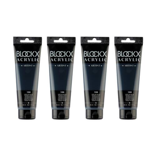 4PK Blockx Acrylic 120ml Paint Tube Art/Craft - Payne Grey