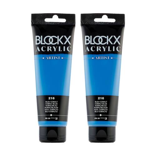 2PK Blockx Acrylic 120ml Paint Tube Art/Craft - Cobalt Blue