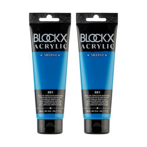2PK Blockx Acrylic 120ml Paint Tube Art/Craft - Cerulean Blue