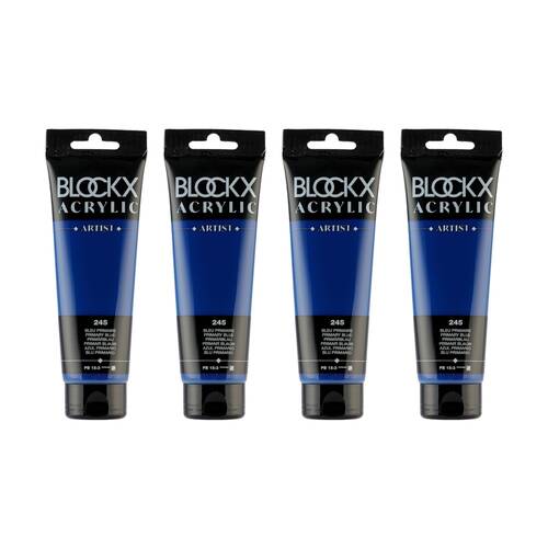4PK Blockx Acrylic 120ml Paint Tube Art/Craft - Ultramarine Blue