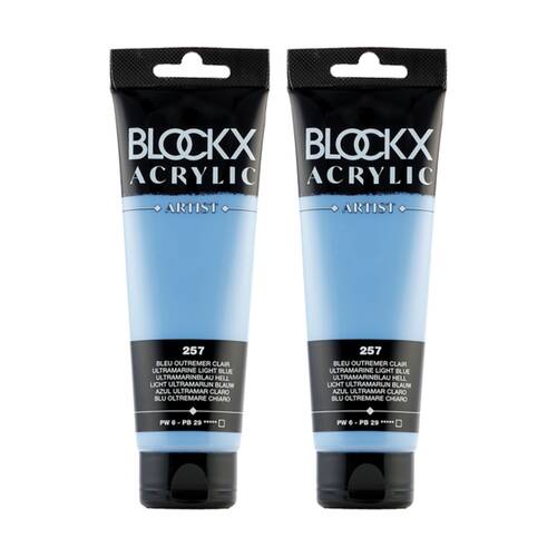 2PK Blockx Acrylic 120ml Paint Tube Art/Craft - Ultramarine Blue Light