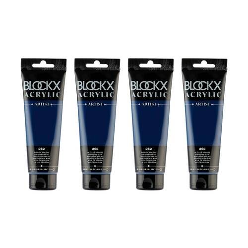 4PK Blockx Acrylic 120ml Paint Tube Art/Craft - Prussian Blue