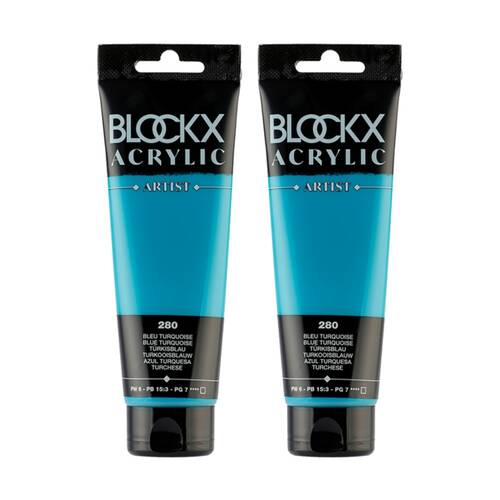 2PK Blockx Acrylic 120ml Paint Tube Art/Craft - Turquoise Blue