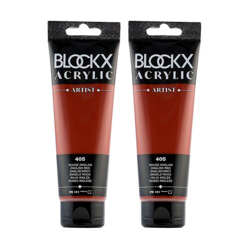 2PK Blockx Acrylic 120ml Paint Tube Art/Craft - English Red