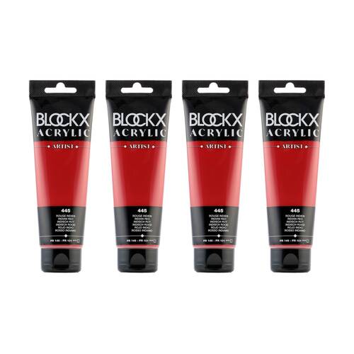 4PK Blockx Acrylic 120ml Paint Tube Art/Craft - Indian Red