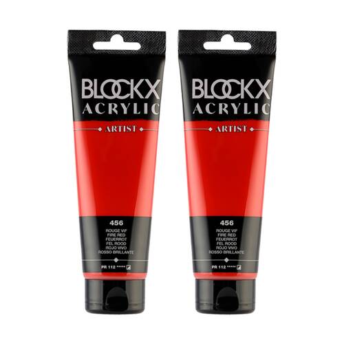 2PK Blockx Acrylic 120ml Paint Tube Art/Craft - Bright Red