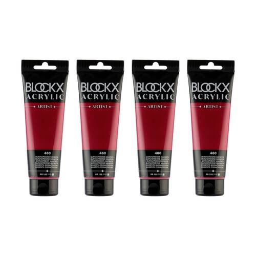 4PK Blockx Acrylic Anthradquin 120ml Paint Tube Art/Craft - Orange