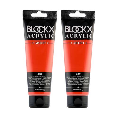 2PK Blockx Acrylic 120ml Paint Tube Art/Craft - Quinacridone Magenta