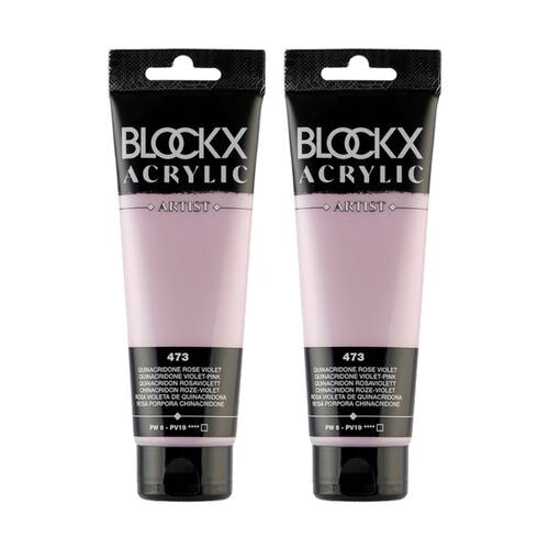 2PK Blockx Acrylic 120ml Paint Tube Art/Craft - Quinacridone Pink Violet