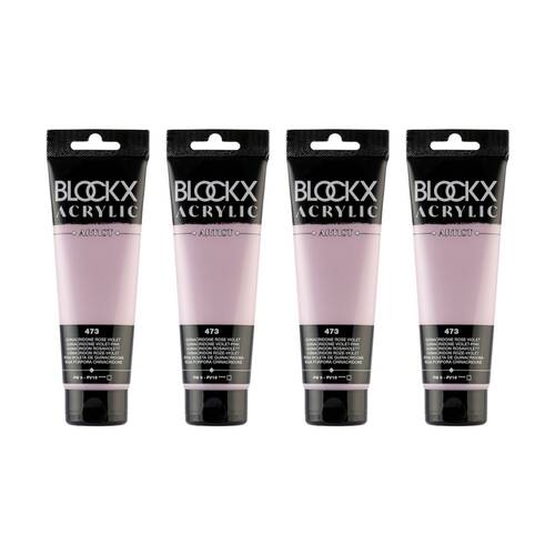 4PK Blockx Acrylic 120ml Paint Tube Art/Craft - Quinacridone Pink Violet