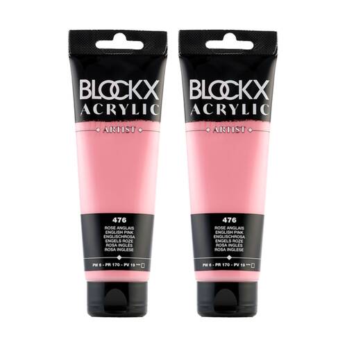 2PK Blockx Acrylic 120ml Paint Tube Art/Craft - English Pink