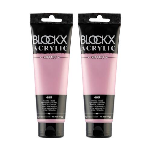 2PK Blockx Acrylic 120ml Paint Tube Art/Craft - PearlescentPink