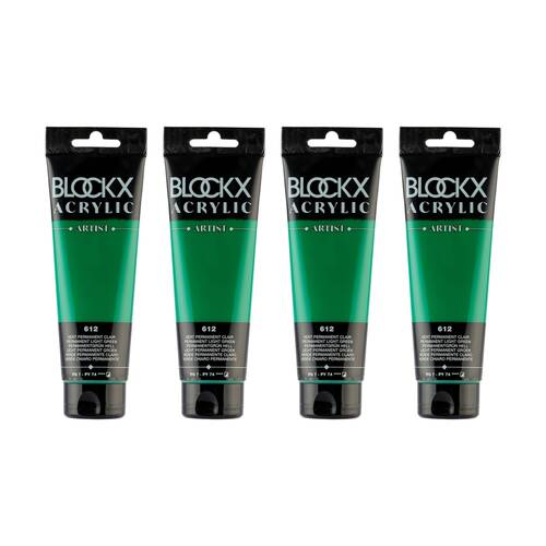 4PK Blockx Acrylic Permanent 120ml Paint Tube Art/Craft - Dark Green