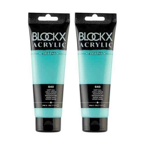 2PK Blockx Acrylic 120ml Paint Tube Art/Craft - Water Green