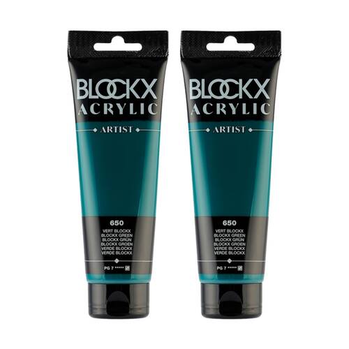 2PK Blockx Acrylic 120ml Professional Paint Tube Art/Craft - Green