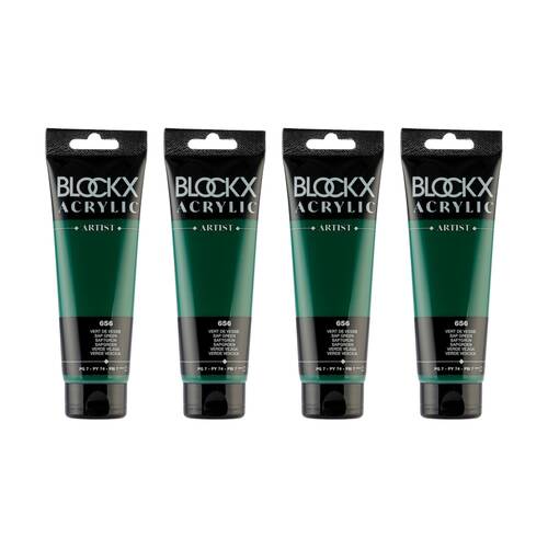 4PK Blockx Acrylic 120ml Paint Tube Art/Craft - Green