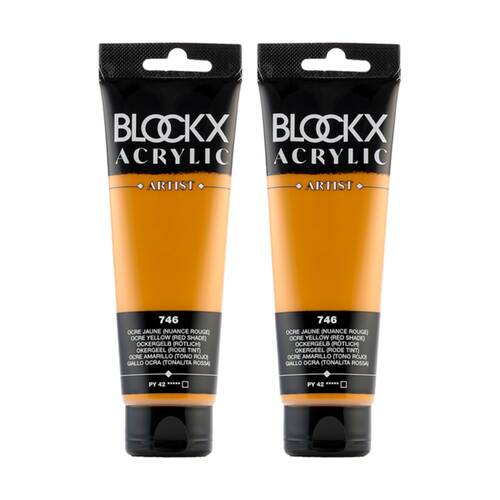 2PK Blockx Acrylic 120ml Paint Tube Art/Craft - Yellow Ochre Red