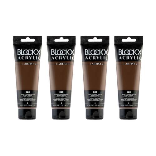 4PK Blockx Acrylic 120ml Paint Tube Art/Craft - Burnt Umber