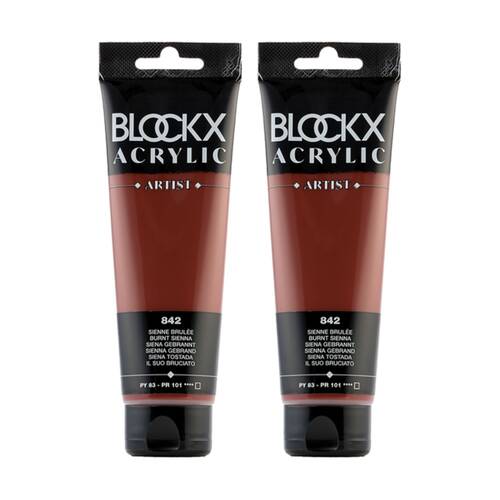 2PK Blockx Acrylic 120ml Paint Tube Art/Craft - Burnt Sienna
