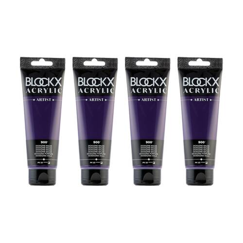 4PK Blockx Acrylic 120ml Paint Tube Art/Craft - Dioxazine Mauve