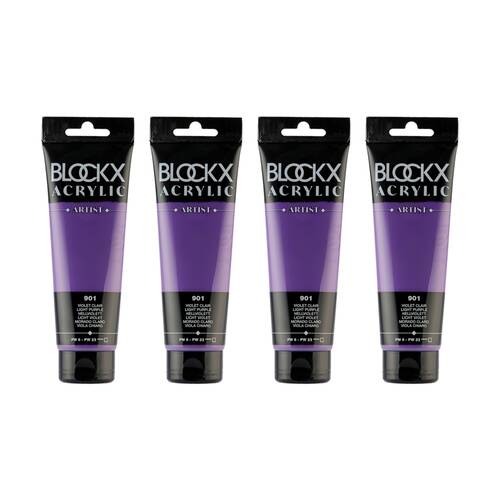 4PK Blockx Acrylic 120ml Paint Tube Art/Craft - Light Violet