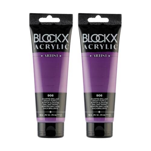 2PK Blockx Acrylic 120ml Paint Tube Art/Craft - Bright Purple