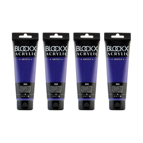4PK Blockx Acrylic 120ml Paint Tube Art/Craft - Light Purple