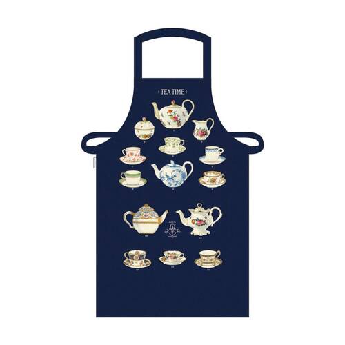 Cavallini Apron Tea Time Cotton Adjustable Straps Spacious Pocket 48x80cm