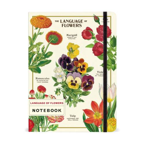 Cavallini Notebook Large Language of Flowers Vintage Floral Design 15.5x20