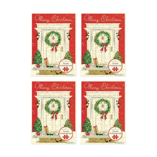 4x Cavallini Greeting Card Design 60pc Puzzle Vintage Christmas Festive Artwork