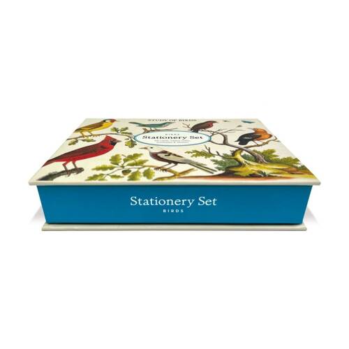 20pc Cavallini Stationery Set Birds Vintage Cards Notes Stickers