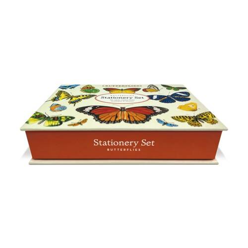 Cavallini Stationery Set Butterflies Vintage Cards Notes Stickers