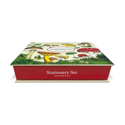 Cavallini Stationery Set Mushrooms Vintage Cards Notes Stickers